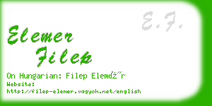 elemer filep business card